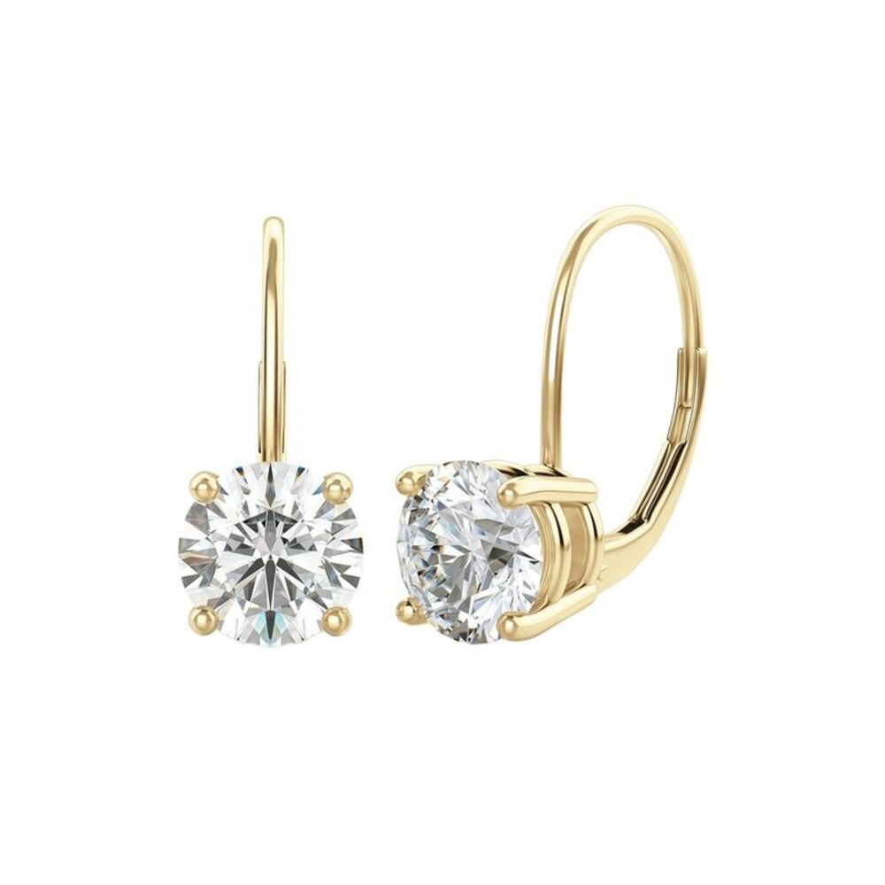 Lab Grown Diamonds 14K 4.00 Ct. Tw. Lab-Grown Diamond Earrings, Yellow